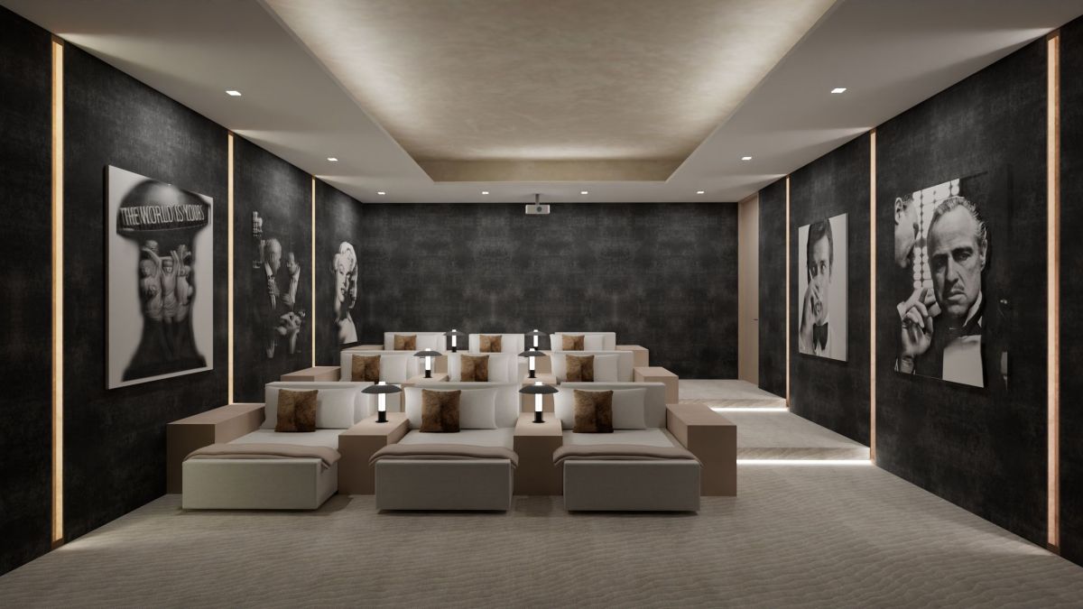 Rendering for Mansion at Beverly Drive in Beverly Hills, Movie Room