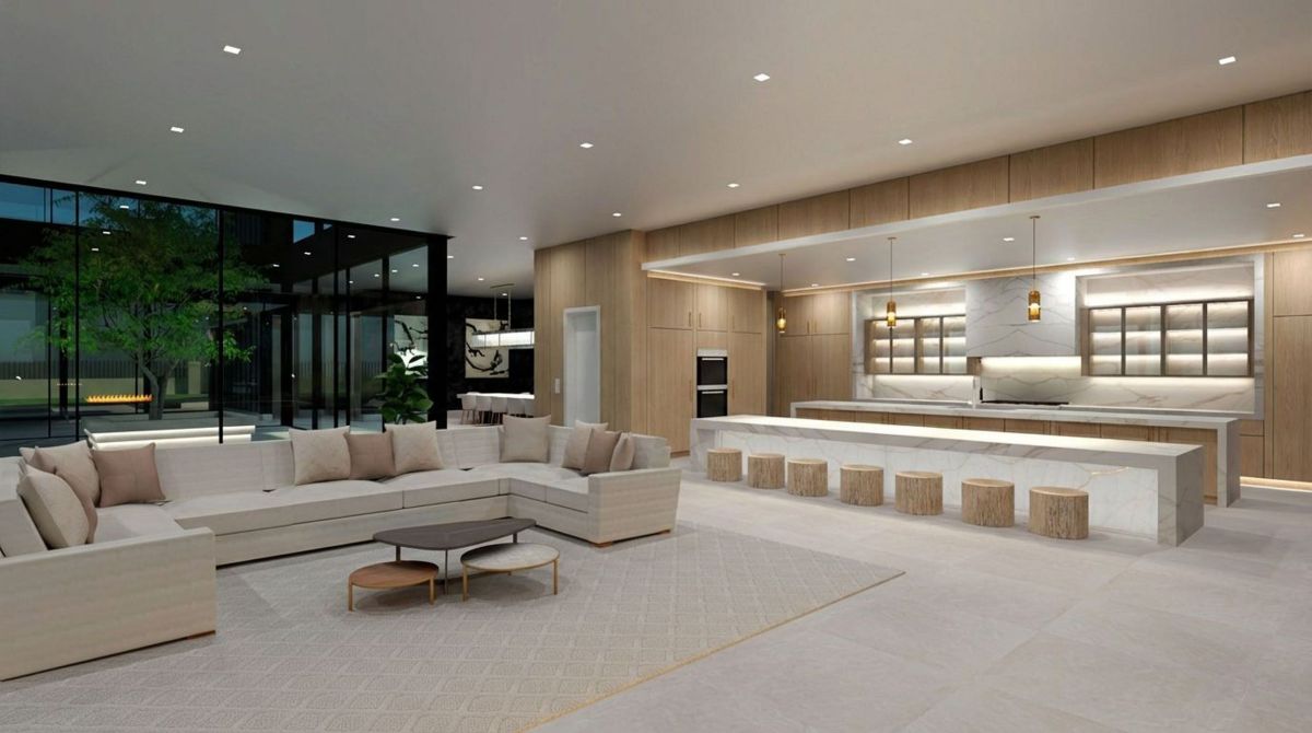 Rendering for Mansion at Beverly Drive in Beverly Hills, Living room