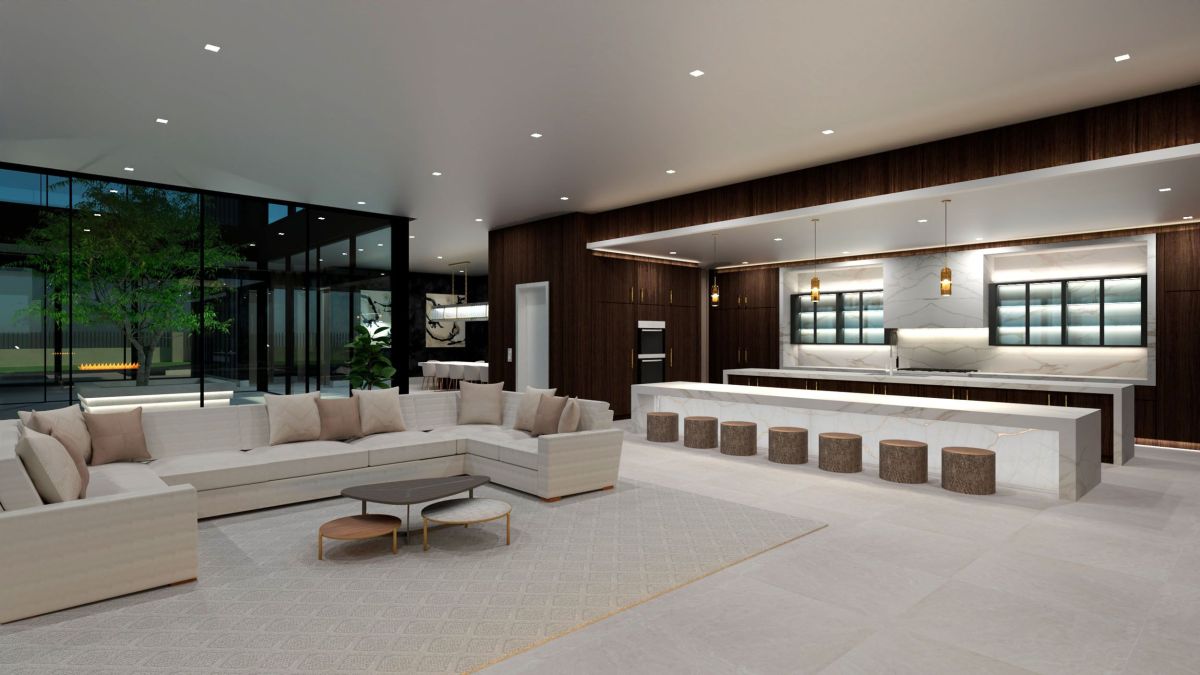Rendering for Mansion at Beverly Drive in Beverly Hills, Living room