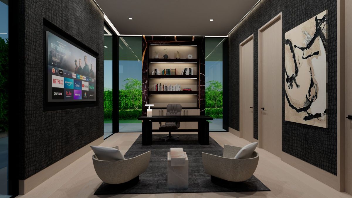 Rendering for Mansion at Beverly Drive in Beverly Hills, Lounge Area