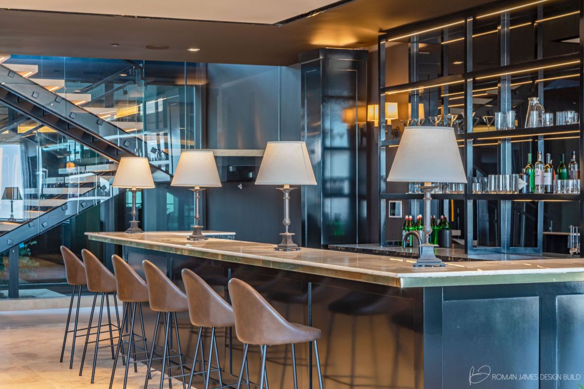 Sunset View Interiors with cocktail bar